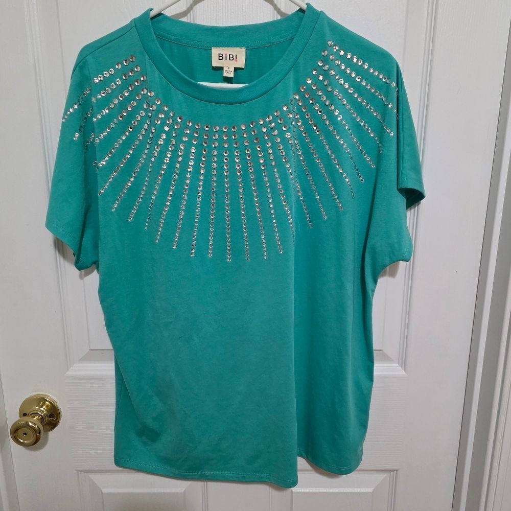 BIBI Teal Embellished Women's Top